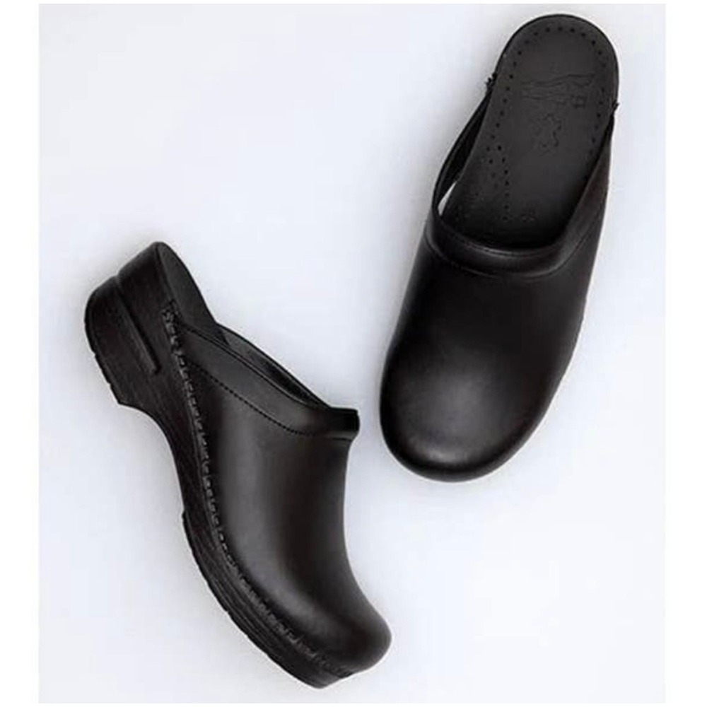 Dansko Karl Backless Clogs Leather Slip On Black 45 / 11.5-12